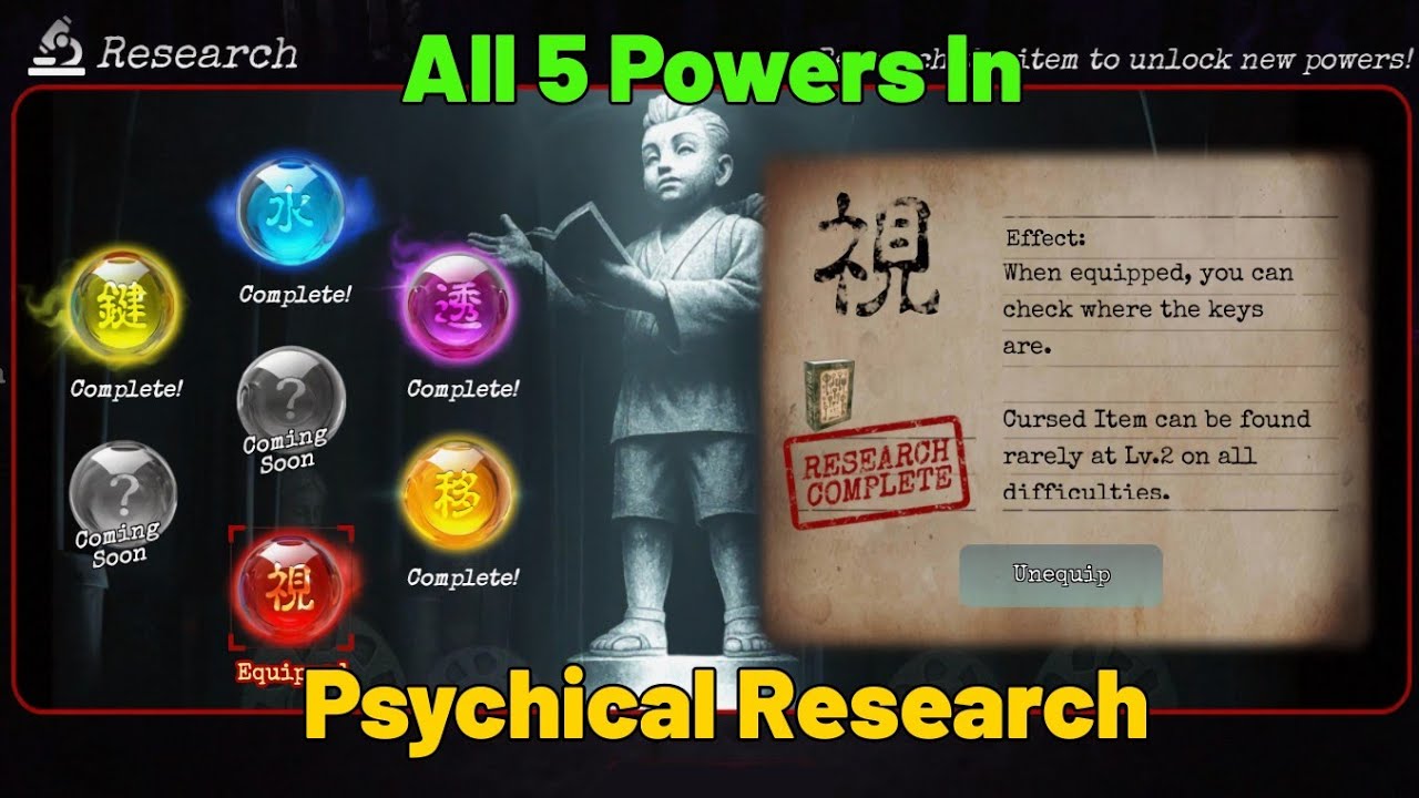 All 5 Powers In Psychical Research Showcase | PETAPETA: School of Nightmares