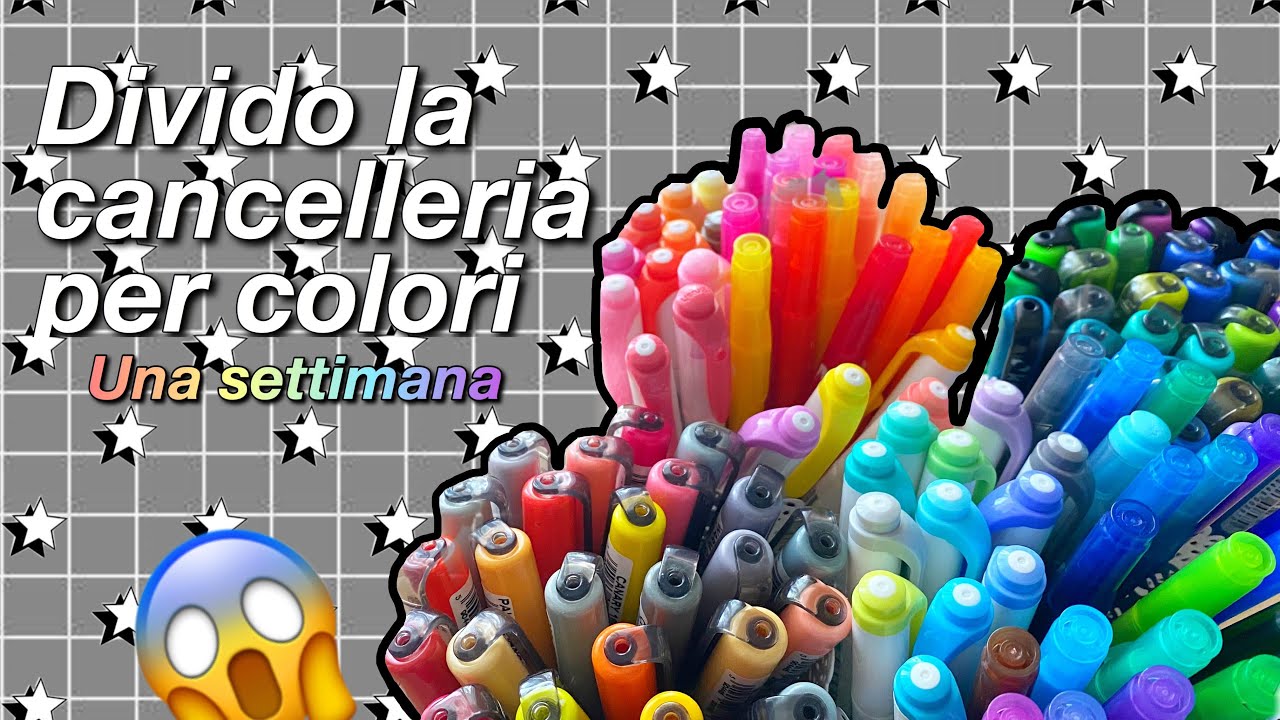 DIVIDO LA CANCELLERIA PER COLORI (una settimana)