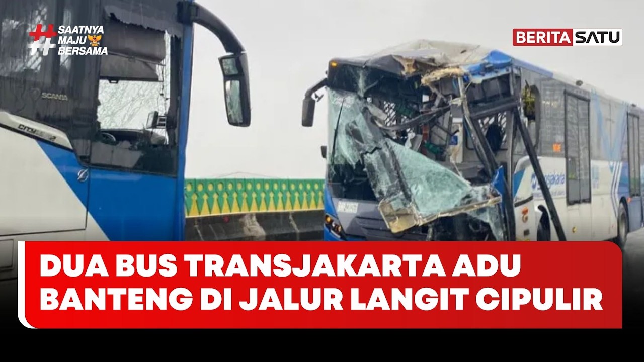 Dua Bus TransJakarta Adu Banteng di Jalur Langit Cipulir #beritasatu