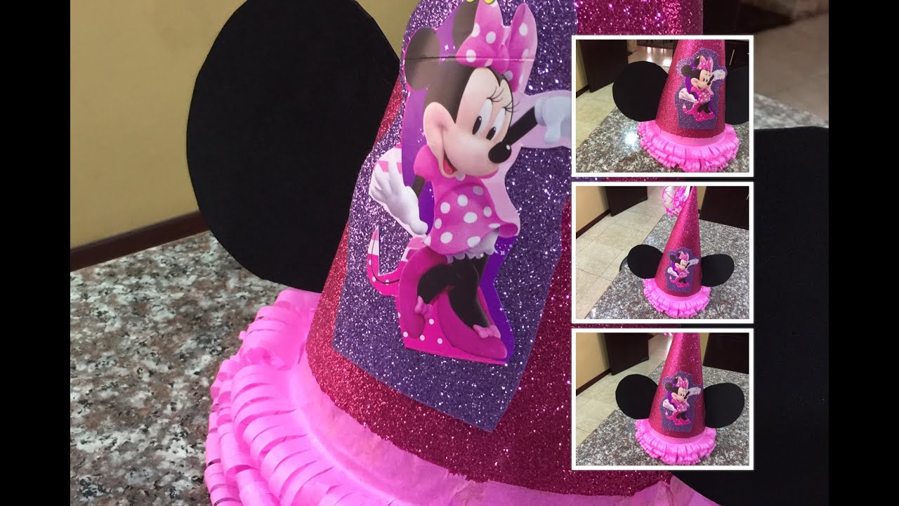 Como hacer un gorrito facil de Minnie Mouse modelo dos, hat birthday #gorrodecumpleaños