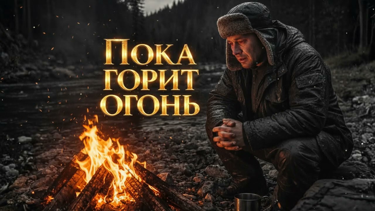 😢🌧️ Русский шансон у костра на берегу реки – боль, дождь и тишина души
