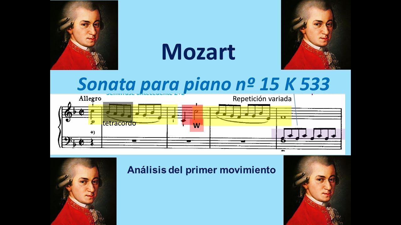Análisis comentado de la Sonata nº 15 k 533 de Mozart. Primer movimiento.