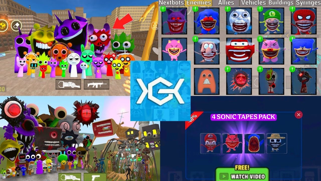 Nextbots in playground mod leaks updated new 4 sonic tapes pack sprunki tapes 😱 chasing nextbots 🔥
