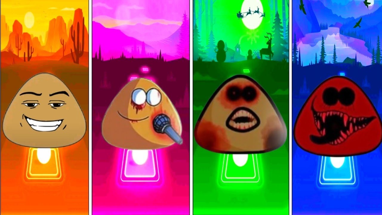Pou Exe 🆚 Pou song 🆚 Pou Horror 🆚 Pou Animation Coffin Dance Team Tiles Hop Gameing 🎶 ?