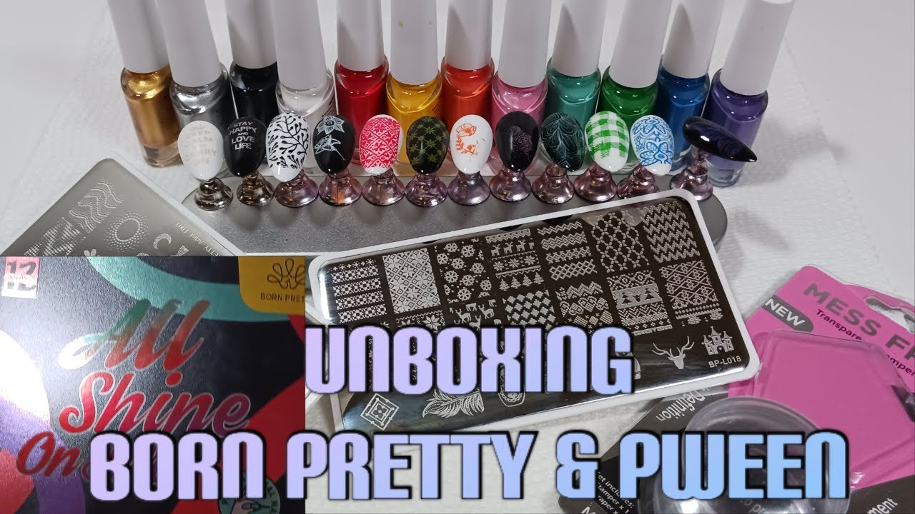 Unboxing Born Pretty Stamping Plates & Polish | Pween Stamper | Review