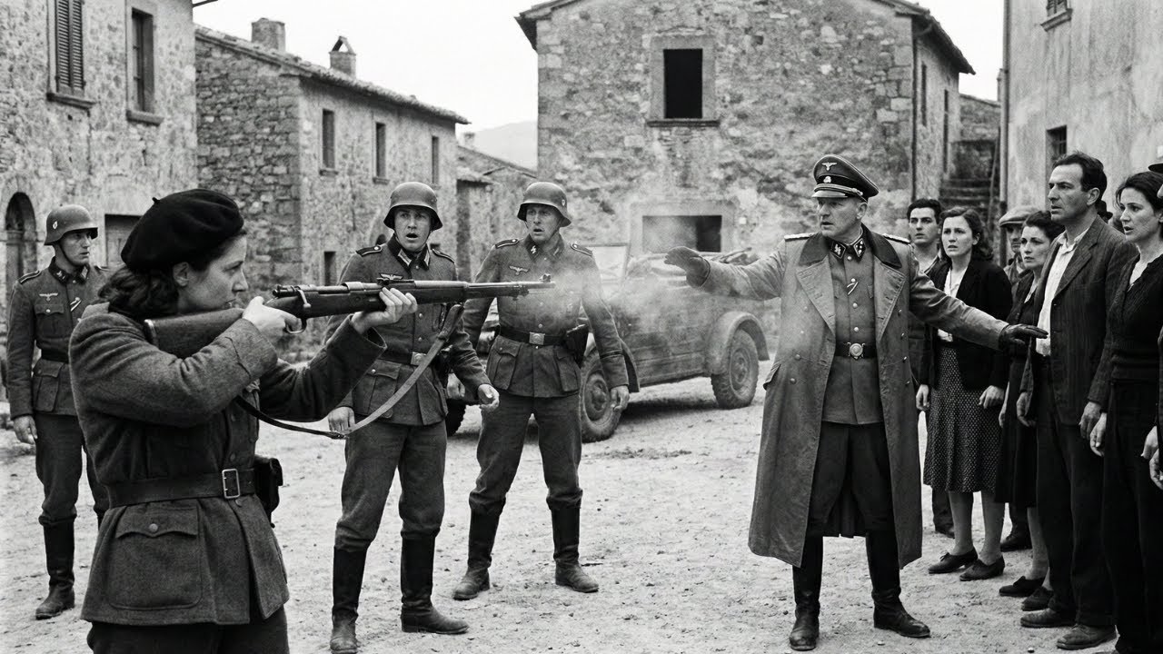 SS Le Ordina: Scegli 10 Per Vivere — Partigiana Italiana Prende Il Fucile E Spara Ai Tedeschi