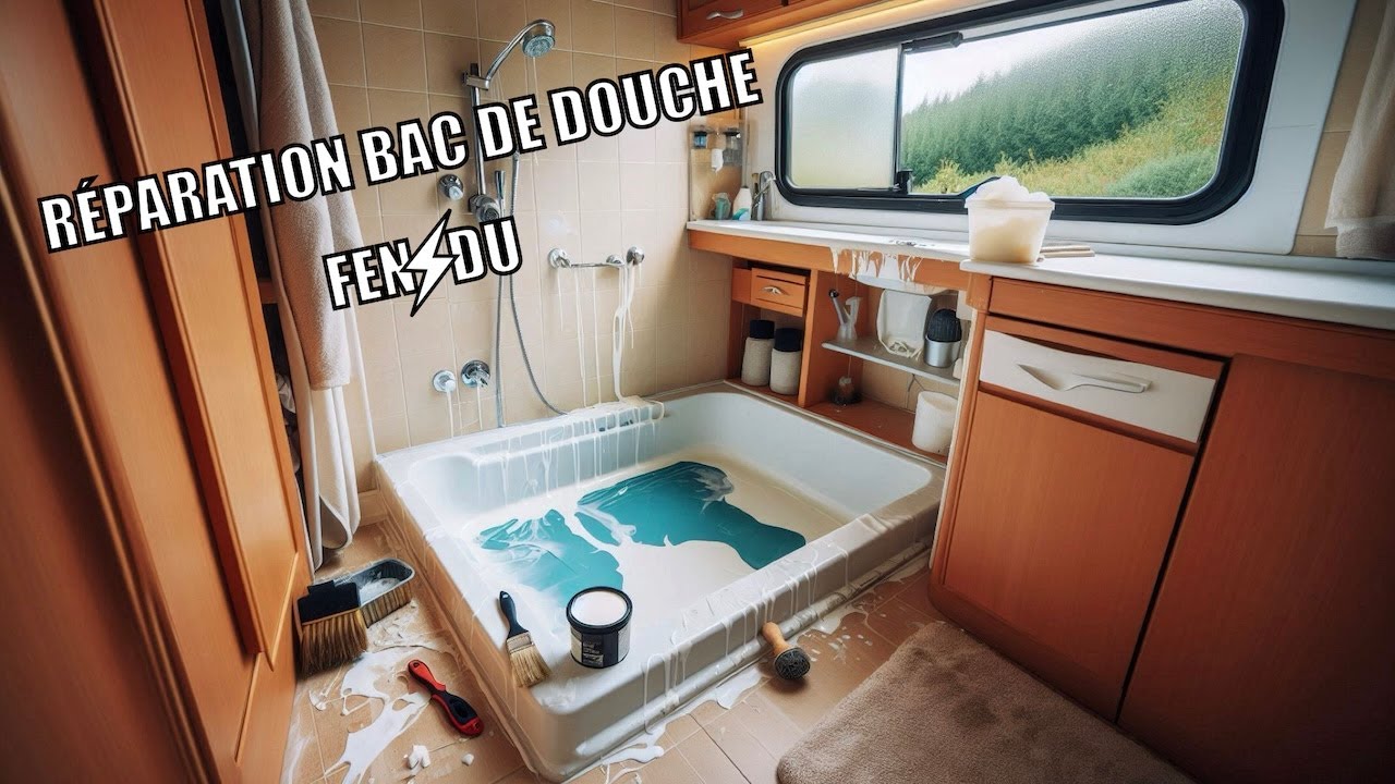 Tuto Réparation bac de douche fissuré dans ton fourgon ou ton CC