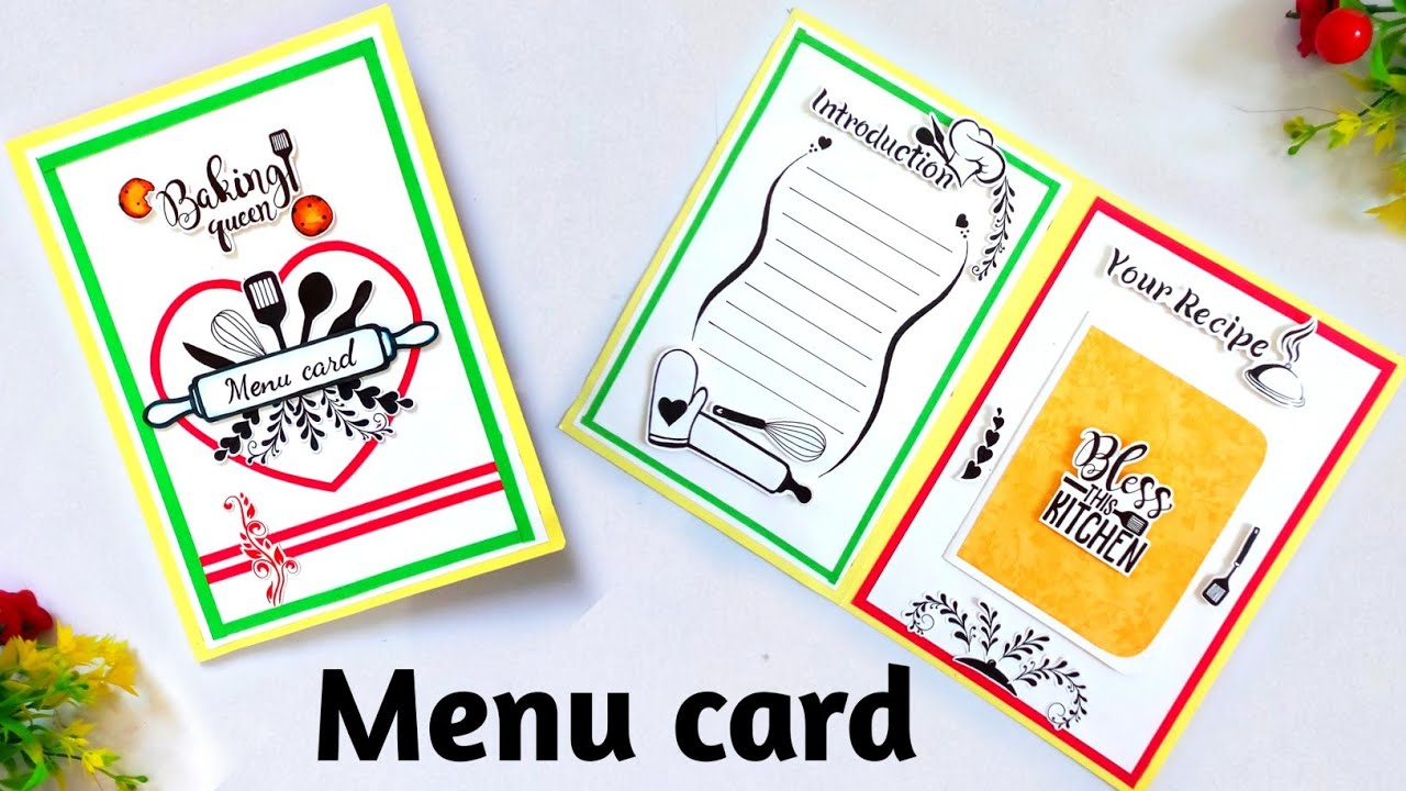 menu card design ll creative menu card for home science prectical ll #8 ll #papercraft