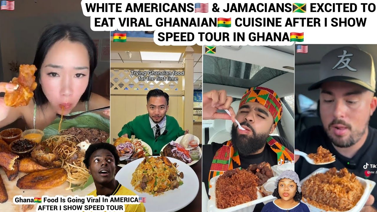 WHITE AMERICANS🇺🇸 & JAMACIANS🇯🇲 EXCITED TO EAT GHANAIAN🇬🇭 CUISINE AFTER I SHOW SPEED TOUR IN GHANA