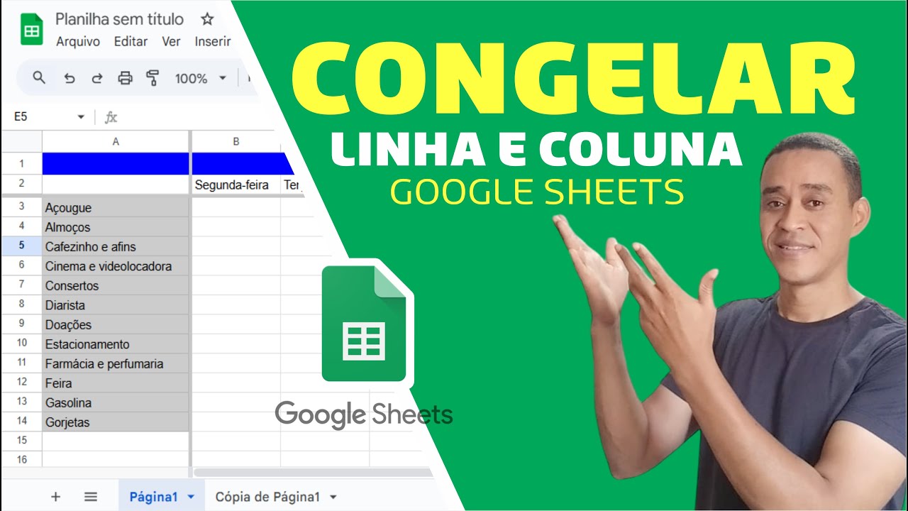 Como CONGELAR LINHAS E COLUNAS na Planilha do Google (fixar linha na planilha docs)