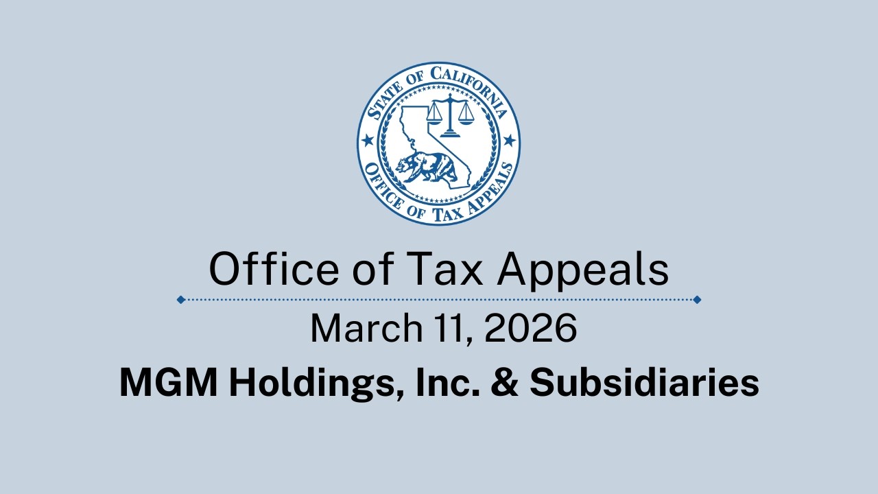 Office of Tax Appeals March 11, 2026