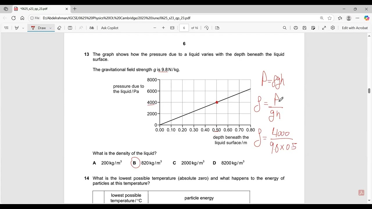 IGCSE Physics 0625/23/M/J/23