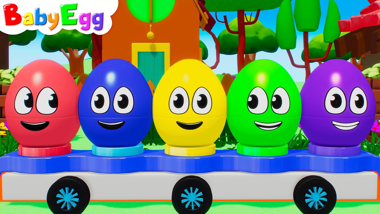 Colorful Surprise Egg Slide Song | babyEgg Robot 8 Nursery Rhymes & Kids Songs