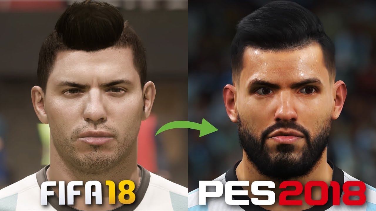 FIFA 18 Vs. PES 2018 | Famous Player Faces in Gameplay Comparison