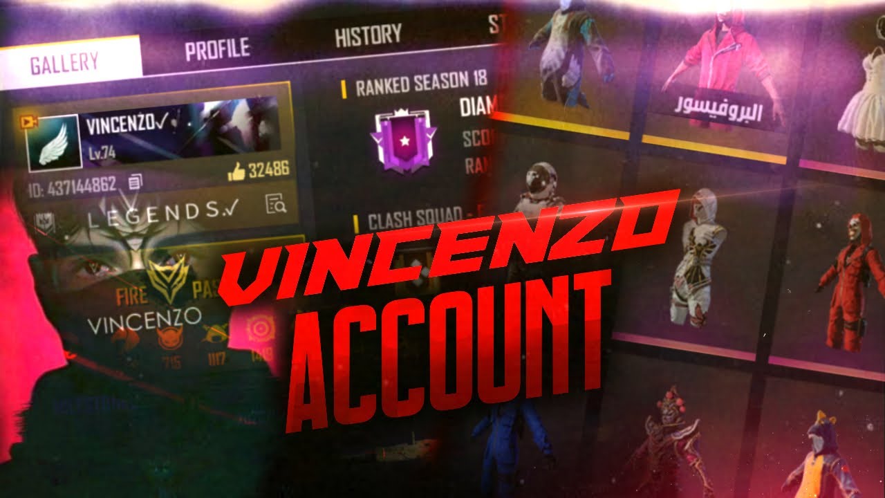 Полный обзор аккаунта VINCENZO FREEFIRE