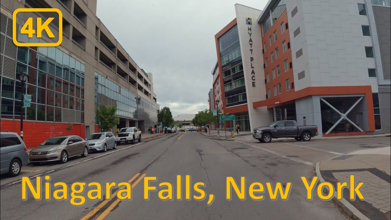 Driving in Downtown Niagara Falls, New York - 4K60fps