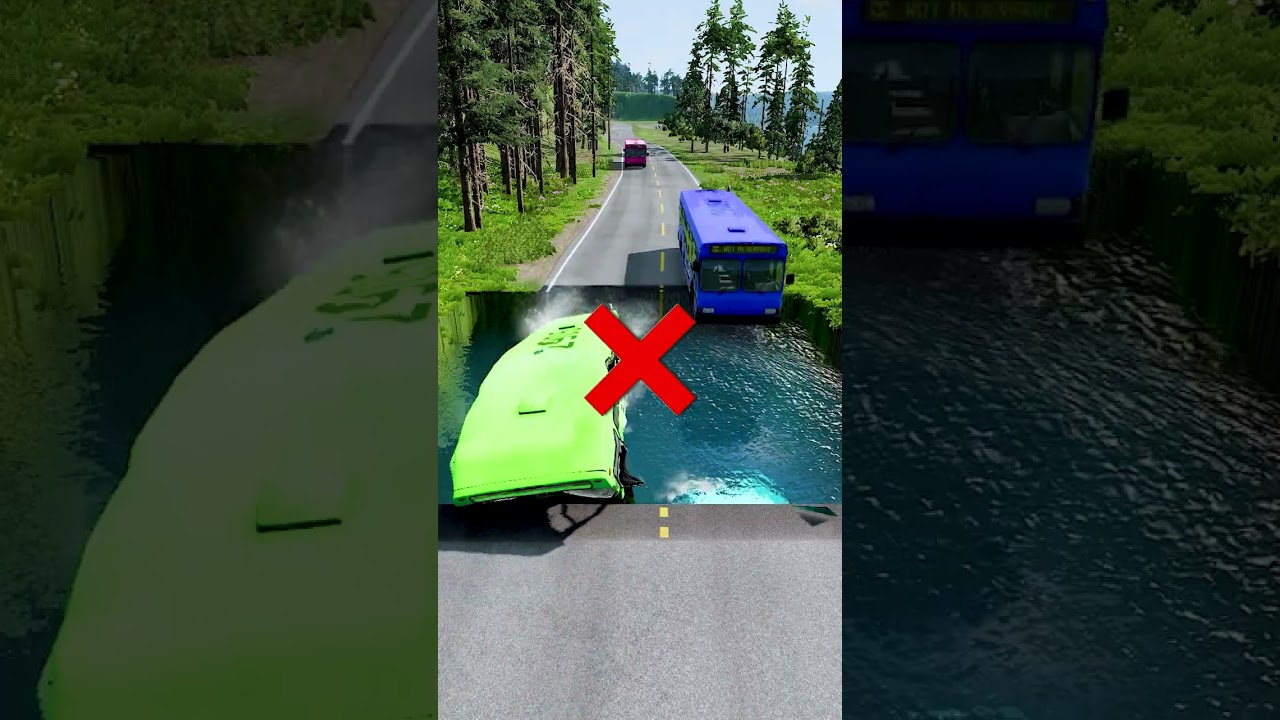 Bus vs massive water pit #2 