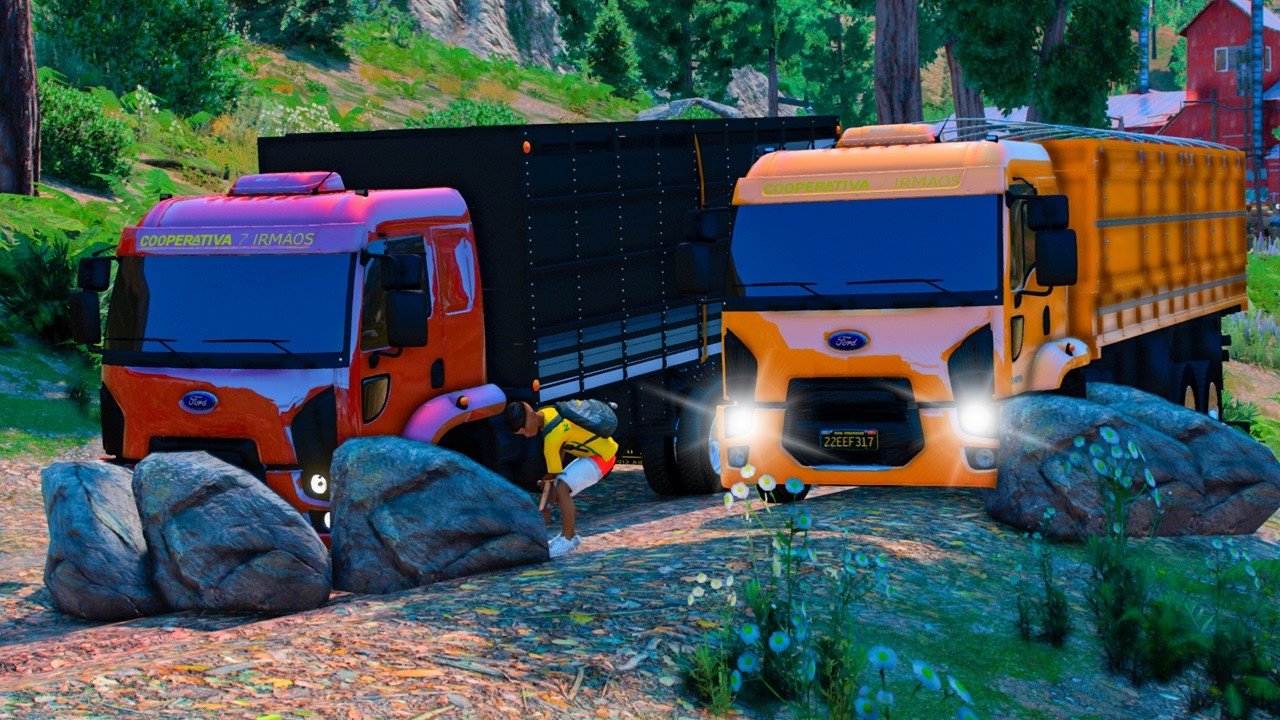 FICAMOS PRESOS na FLORESTA com NOSSOS CAMINHÕES CARREGADOS no GTA 5