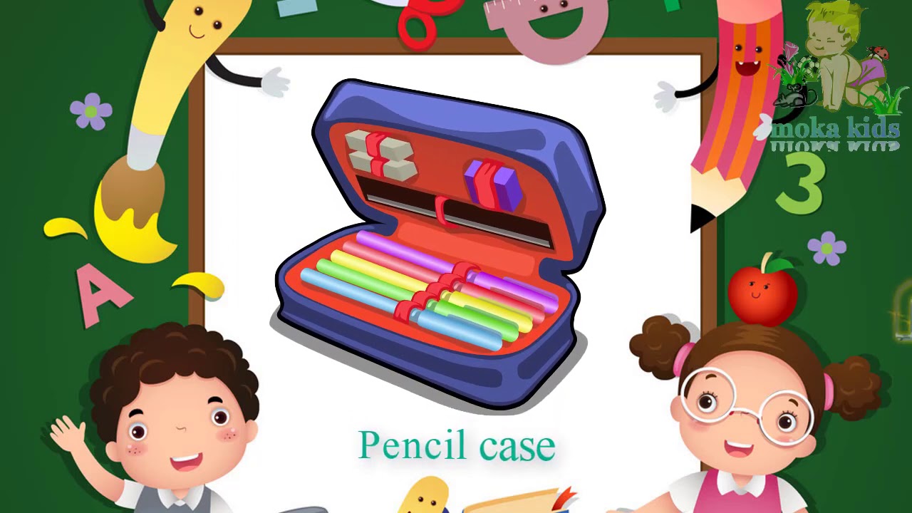 الادوات المدرسية صوت وصورة باللغة الانجليزية للاطفال  learn the school things for kids