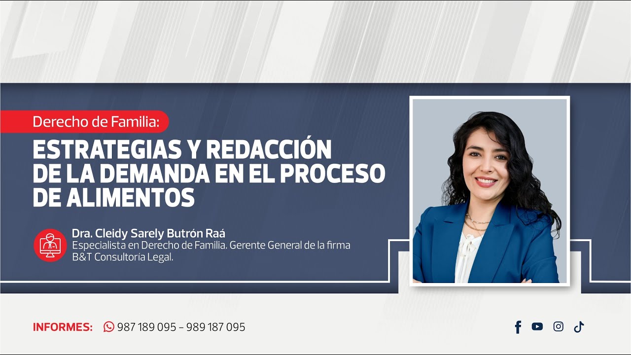 Estrategias y Redacción de la Demanda en el Proceso de Alimentos | Cleidy Sarely Butrón Raá