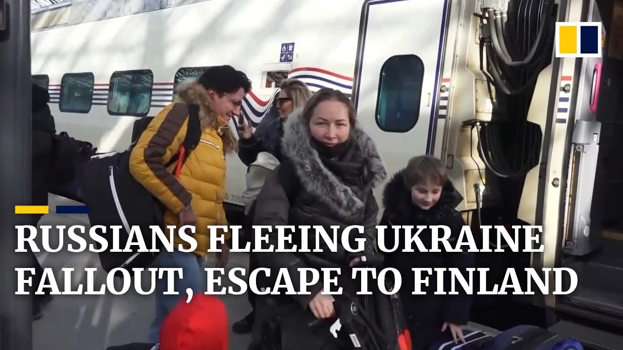 Desperate Russians avoiding fallout from Ukraine invasion board trains headed for Finland