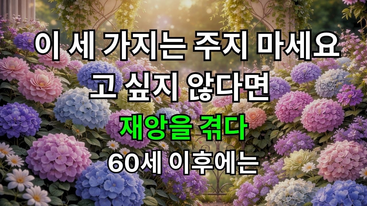 60세 이후에는, 3가지를 베풀지 말라, 베풀면 재앙을 만날 수 있다  60세 이후에 지
