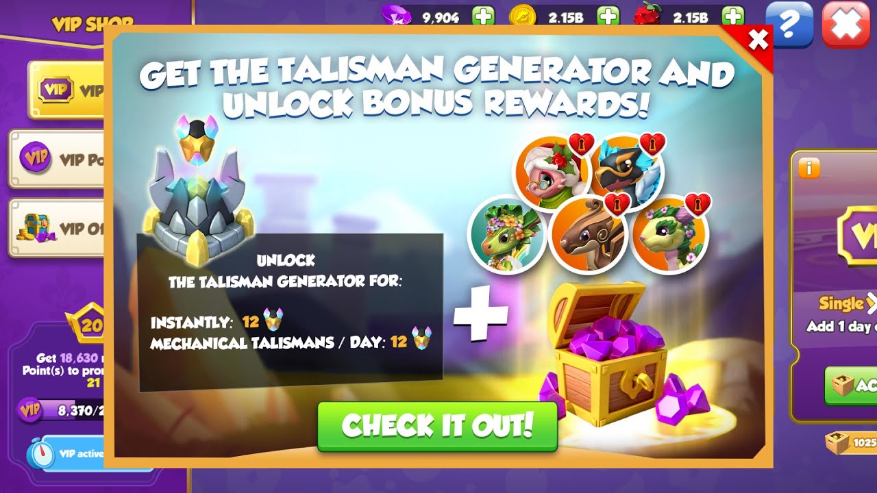 Dragon Mania Legends/THE TALISMAN GENERATOR AND UNLOCK BONUS REWARDS