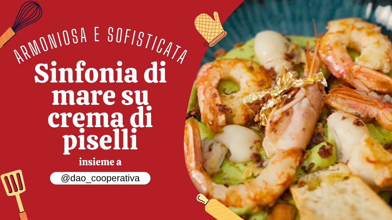 Sinfonia di mare su crema di piselli e terra di olive taggiasche | Ricetta #chefcondao