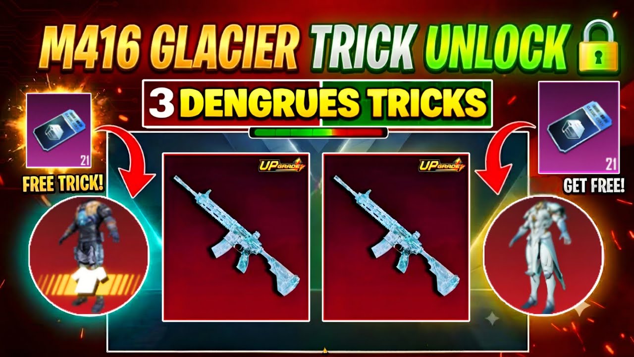 M416 GLACIER💯LUCK UNLOCK🔓OG TRICK, 100%, WORKING😱FREE M416 GLACIER, CLASSIC CRATE OPENING TRICK BGMI