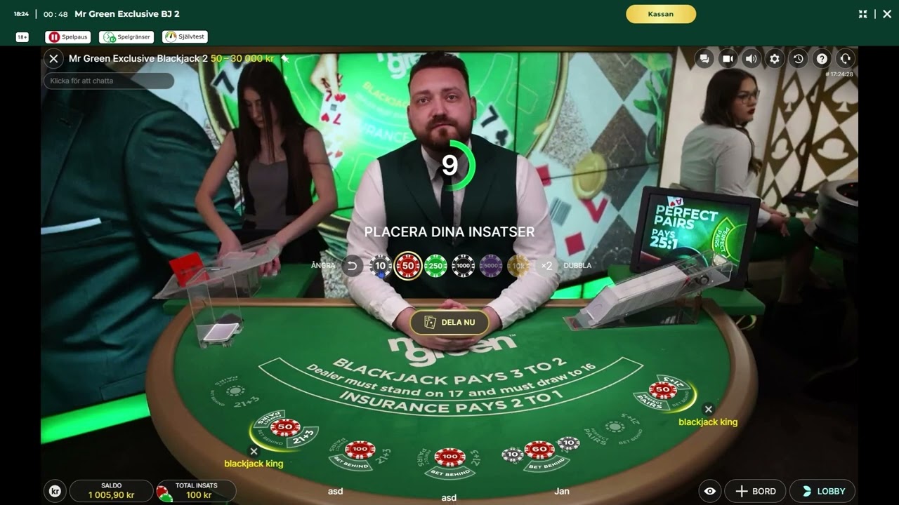 Svensk Casino, BlackJack || Sidebetsen hittar!