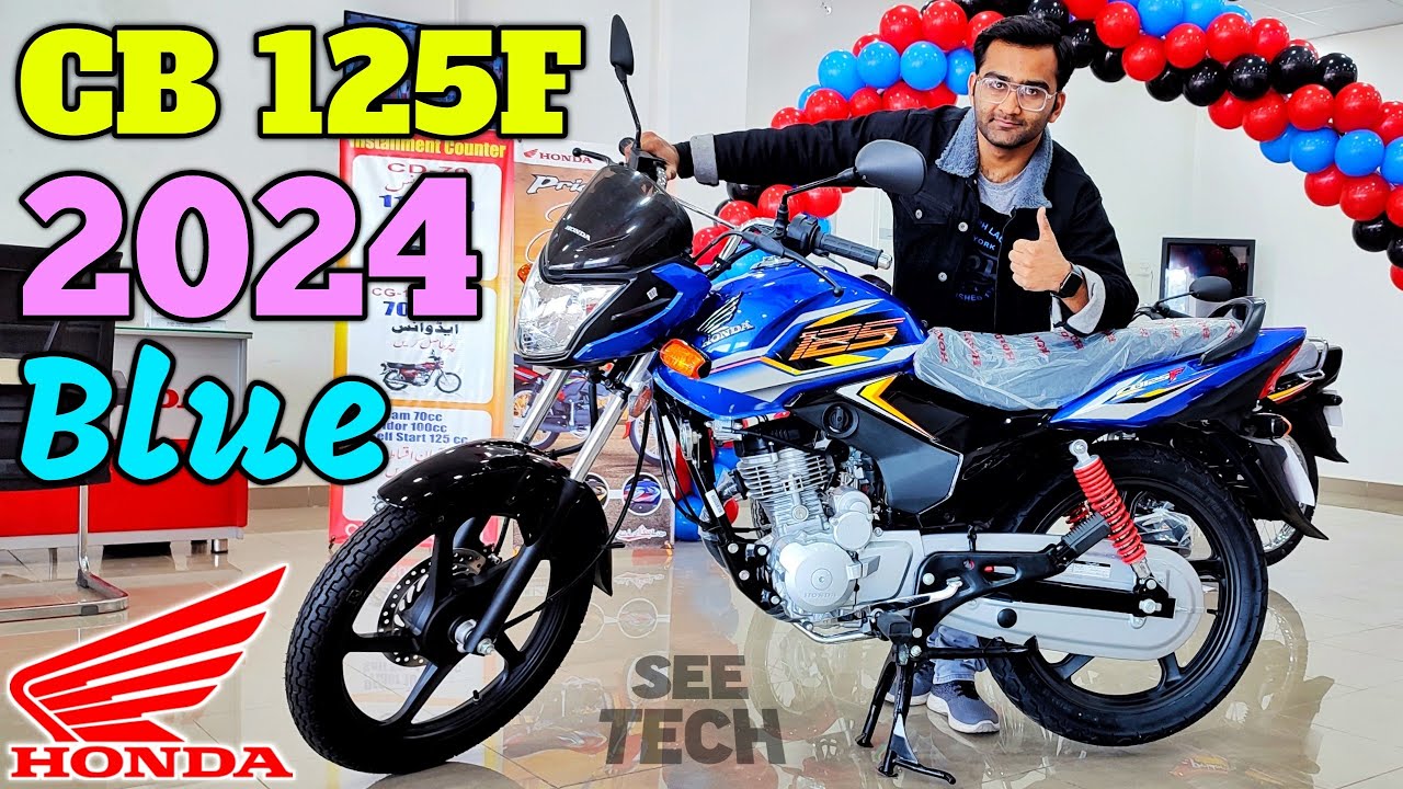Honda CB 125F 2024 Model Blue Walk Around