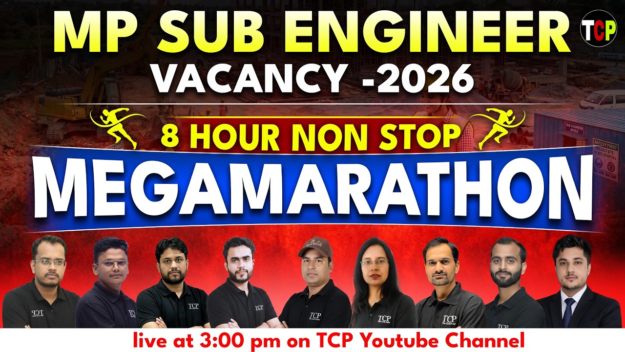 MP Sub Engineer Vacancy 2026 | 8 Hour Non-Stop Mega Marathon | Complete Syllabus Revision | Live