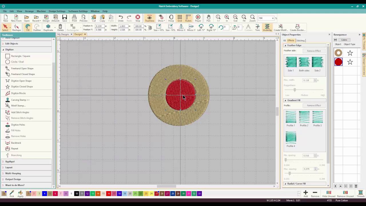 WILCOM HATCH:  Cutting holes in embroidery