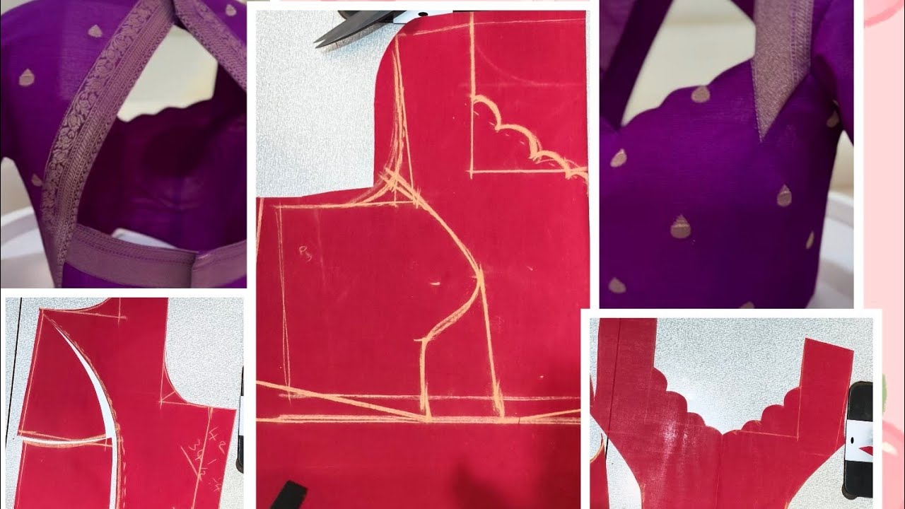 #Designer blouse cutting method#easy method cutting video#viral video boat neck, princess cutting...