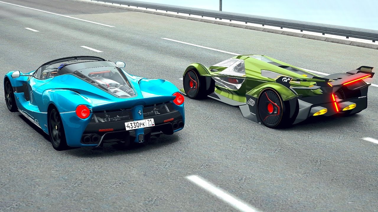 Lamborghini V12 Vision GT vs Ferrari LaFerrari Aperta - Drag Race 20 KM