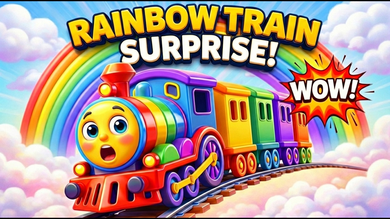 👉 Rainbow Train Surprise! 🌈 Learn Colors Fast 🚂 #KidsSongs #Toddlers