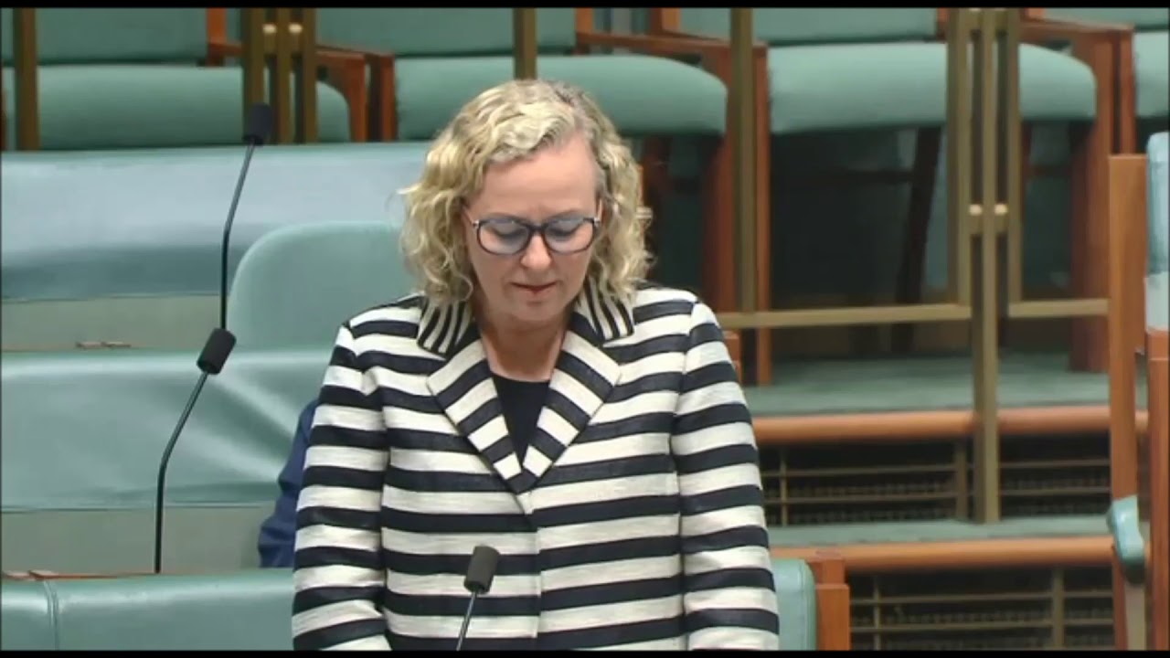 Sharon Claydon MP speaking about HMAS Newcastle