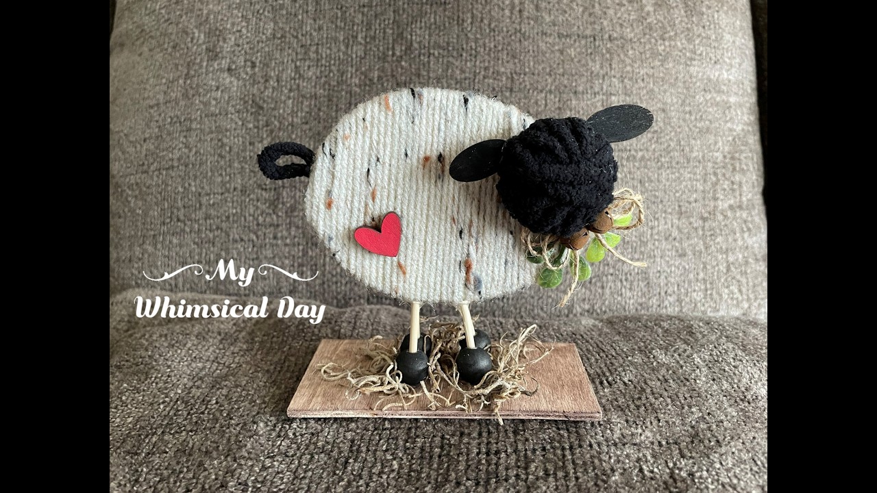 Sweet primitive sheep made of mostly Dollar Tree items.