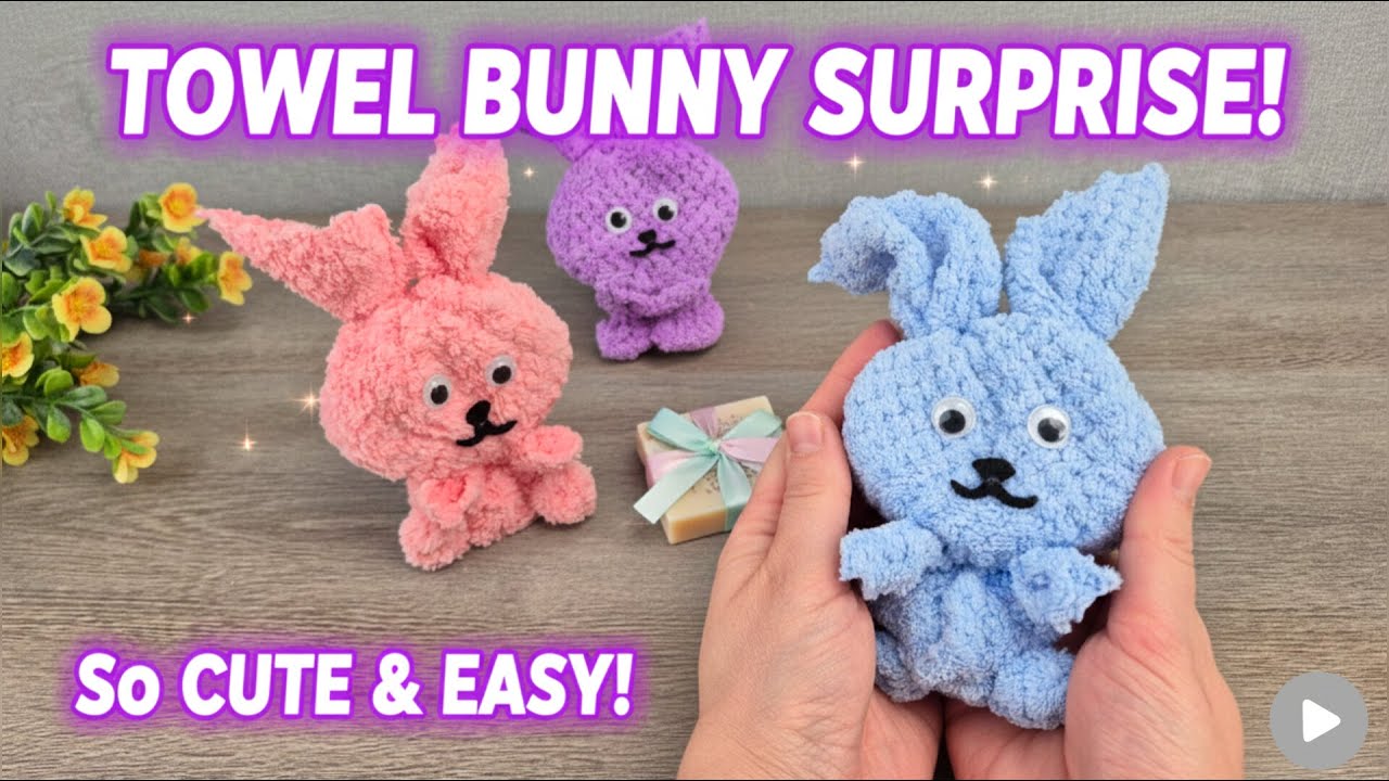 Милый зайчик из полотенца с сюрпризом – идея для быстрого подарка! 🐰💖🎁