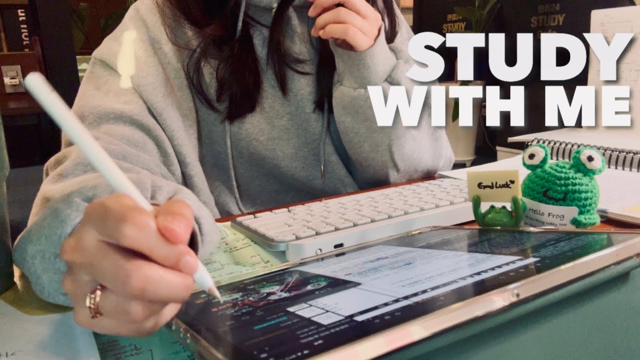 🤞4-HOUR Study With Me,No break, No music, Real sound,keyboard typing, iPad ASMR