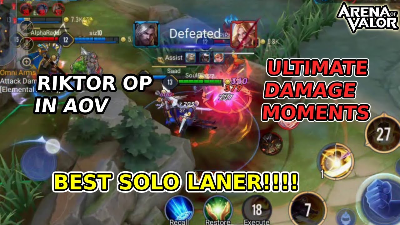 RIKTOR GAMEPLAY BEST MOMENTS  | BEST SOLO LANER IN AoV | BUILD | AoV | 傳說對決 | RoV | Liên Quân Mobile