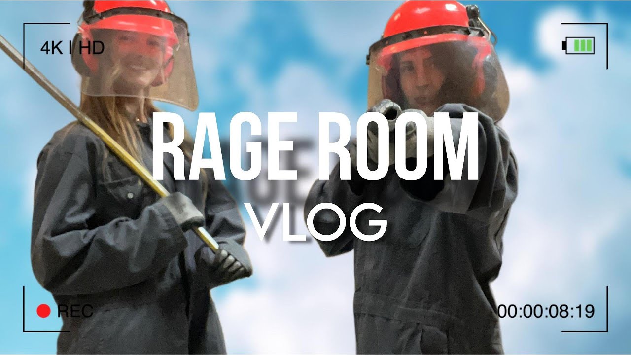 rage room vlog + axe throwing! (it was the best time!)