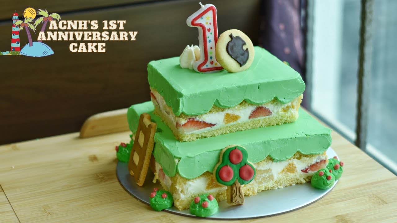 Animal Crossing New Horizons 1st Anniversary Cake tutorial (1K Subscribers Celebration Video!)