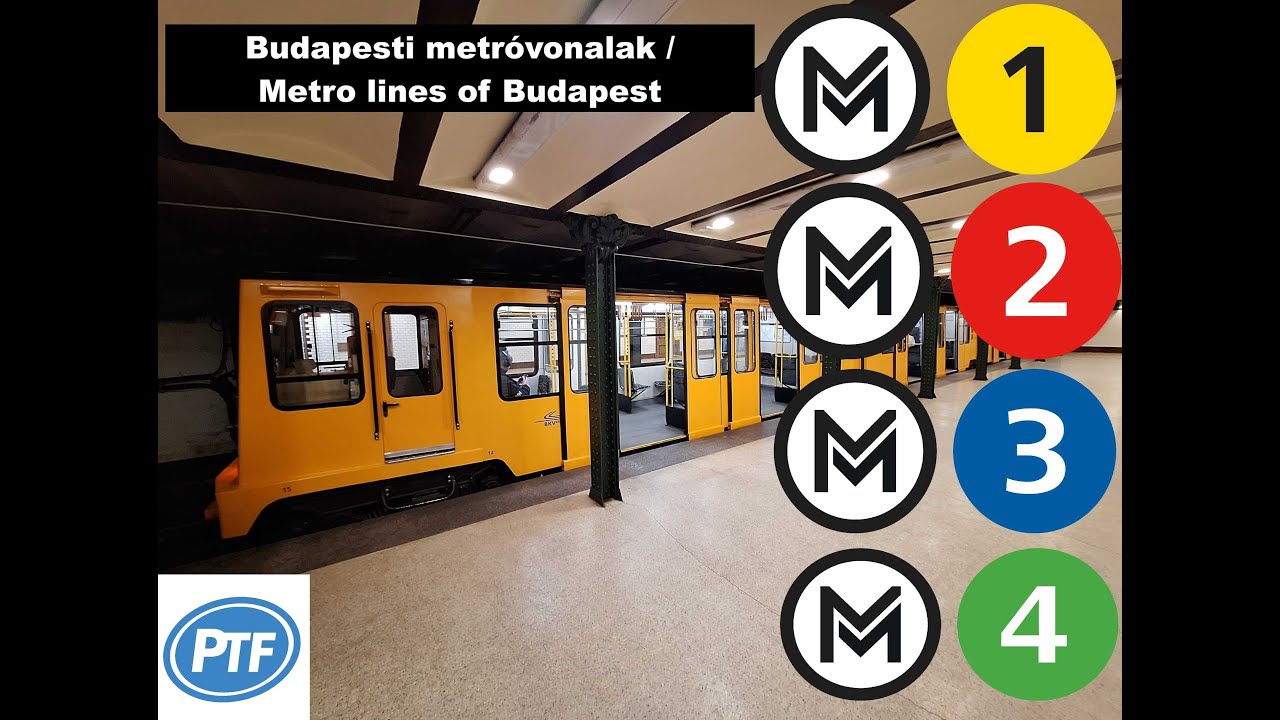 Budapesti metróvonalak / Metro lines of Budapest / Budapeštianske linky metra (M1, M2, M3, M4)