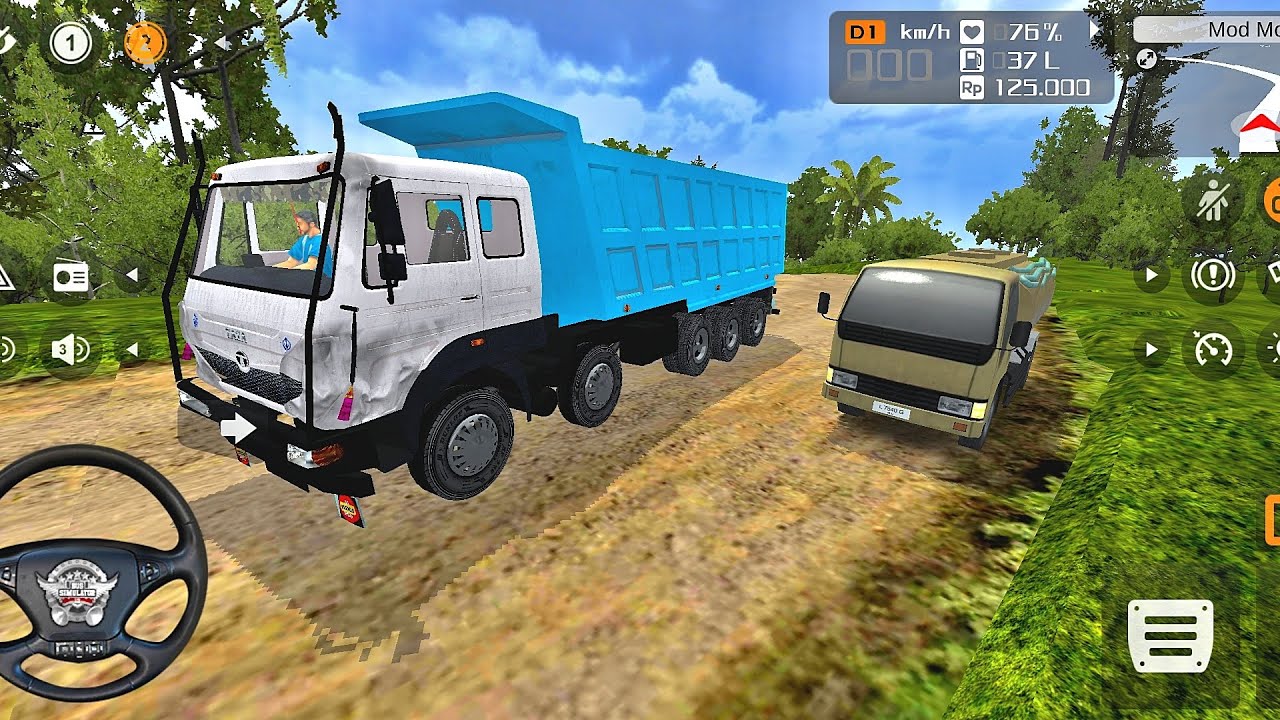 INDIAN TRUCK DRIVING BUS SIMULATOR | INDONESIA MOUNTAIN ROAD | BHARAT BENZ 12X12 TRUCK DRIVING 13