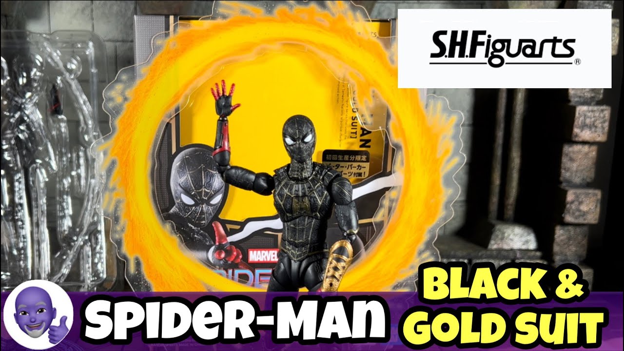 S.H.Figuarts Spider-Man: No Way Home BLACK & GOLD SUIT Marvel Studios Action Figure Review