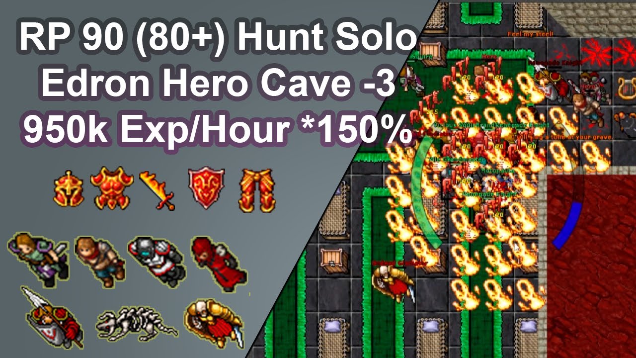 Tibia Royal Paladin 90 (80+) Соло-охота / Edron / Hero Cave (-3) 950k/час опыта 150%. *Отличный б...