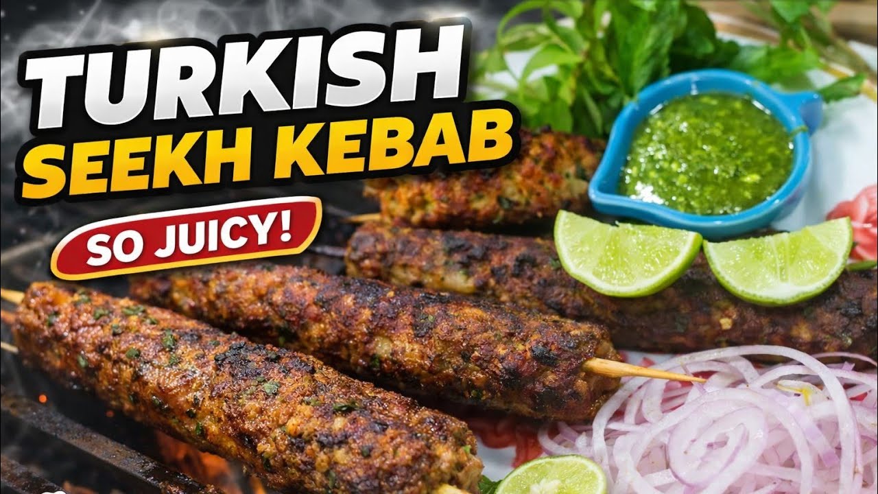 Turkish Seekh Kebab | Juicy Chicken Seekh Kebab at Home | Easy Street Style Seekh Kabab