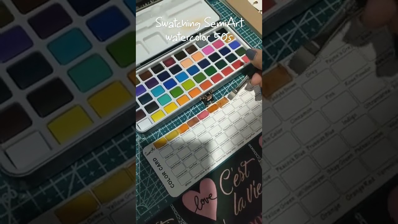 Swatching SemiArt watercolor 50s #watercolor #semiart #semiartwatercolor #swatching