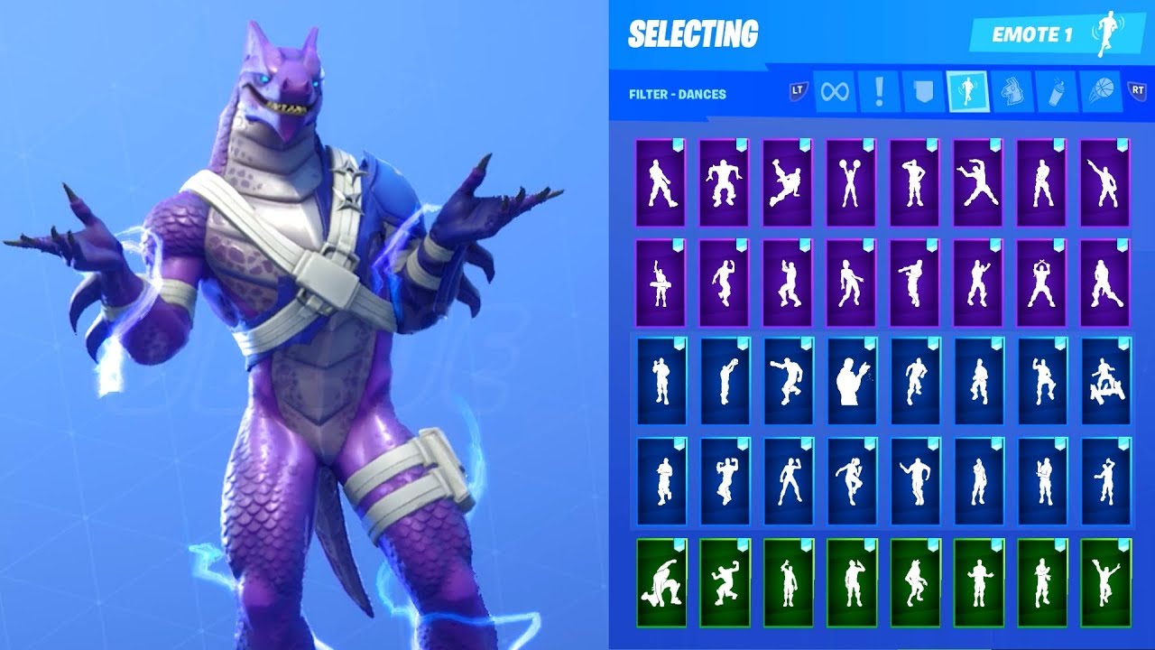 HYBRID PURPLE DRAGON SKIN SHOWCASE WITH ALL FORTNITE DANCES & EMOTES